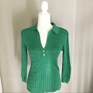 NWT Tommy Hilfiger cable knit sweater 3/4 sleeves